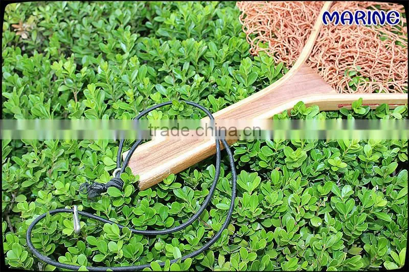 Braided Landing Net With Wooden Handle