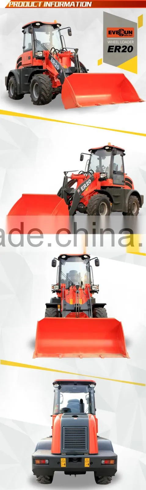 2ton Construction Wheel Loader with Snow Bucket for sale