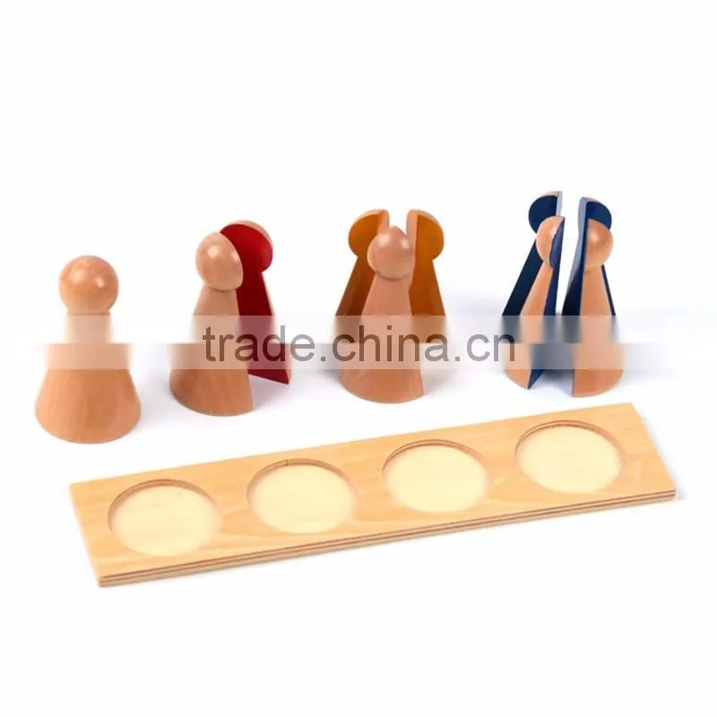 Wooden math education Montessori Fraction Skittles toy