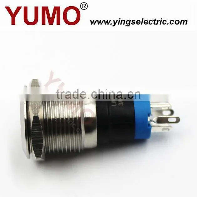 YUMO LA16JSF IP67 S LED illuminated indicator switch metal lamp,push button