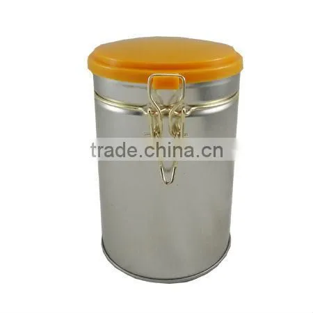 round hinged tin box