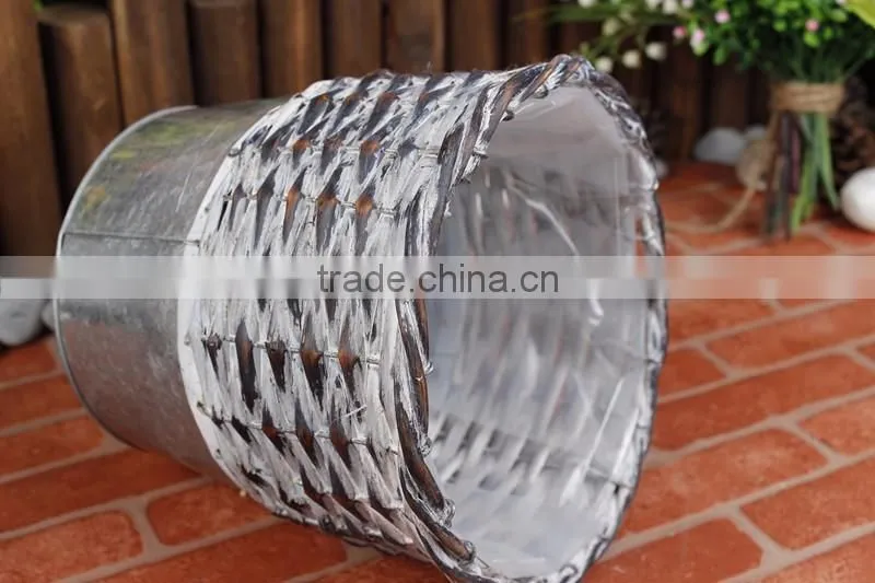 nanning factory bulk distressed rustic rectangular stackable garden yard recycled metal planters