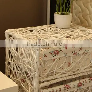 handmade neat with 4 tiers drawers white wicker drawer bathroom cabinet wicker cabinet