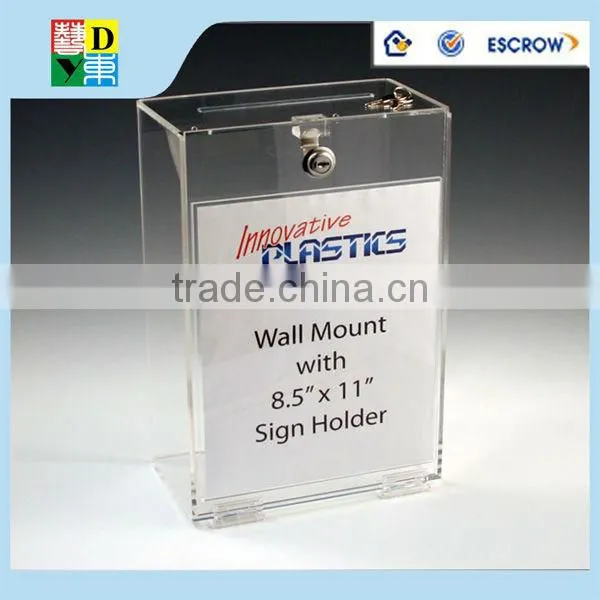 2015 modern customized Acrylic wall mounted storage box/custom printed acrylic free stand storage box for jewelry made in China