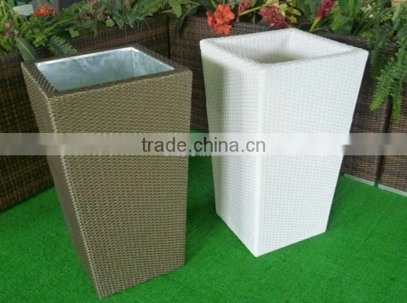 garden flower pot high wicker flower pot