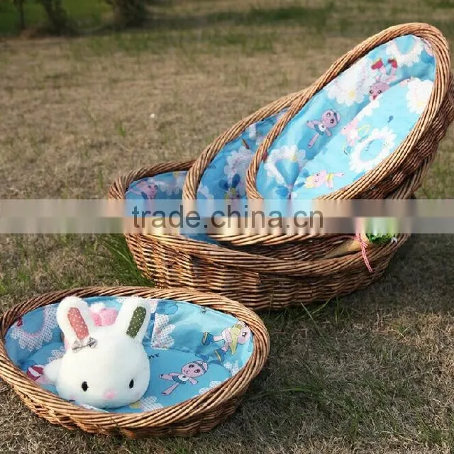 Hot sale cheap indoor cat houses wicker rattan pet house for dog