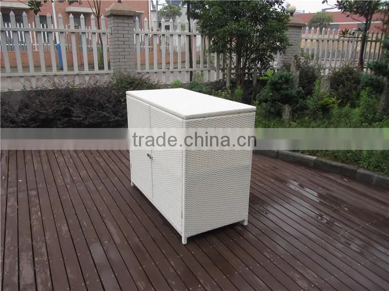 Two Trays Garden Outdoor Accessory Rattan Wicker Cabinet