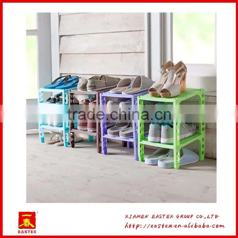 Stacking and anti skid shoe rack