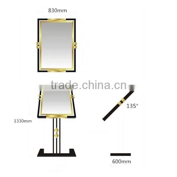 Newest design hotel poster display/ Attractive design stainless steel shop signboard/ Free standing magazine Stand P-42