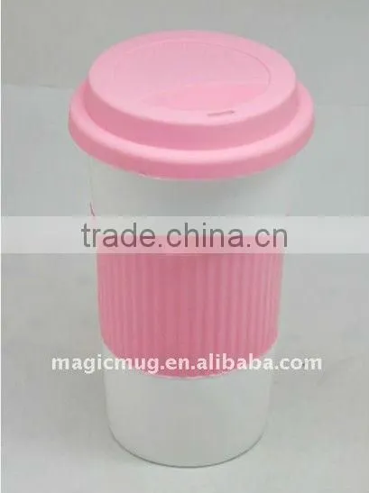 Princess Porcelain Travel Mug with Silicone Grip & Lid