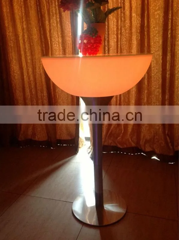 Fashion colorful furniture table/led glass top table