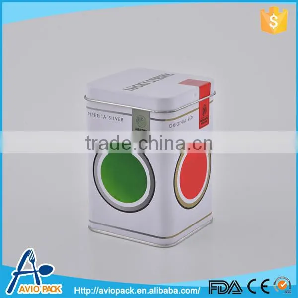 Top quality stocked square 7.3*7*11.5cm custom metal tin box for sundries