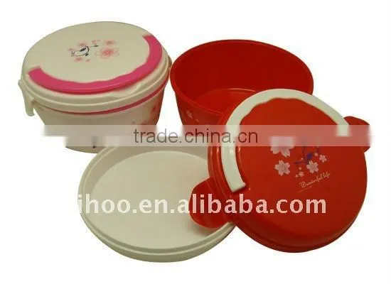 2 Layers Plastic Lunch Box With Lock For Kids