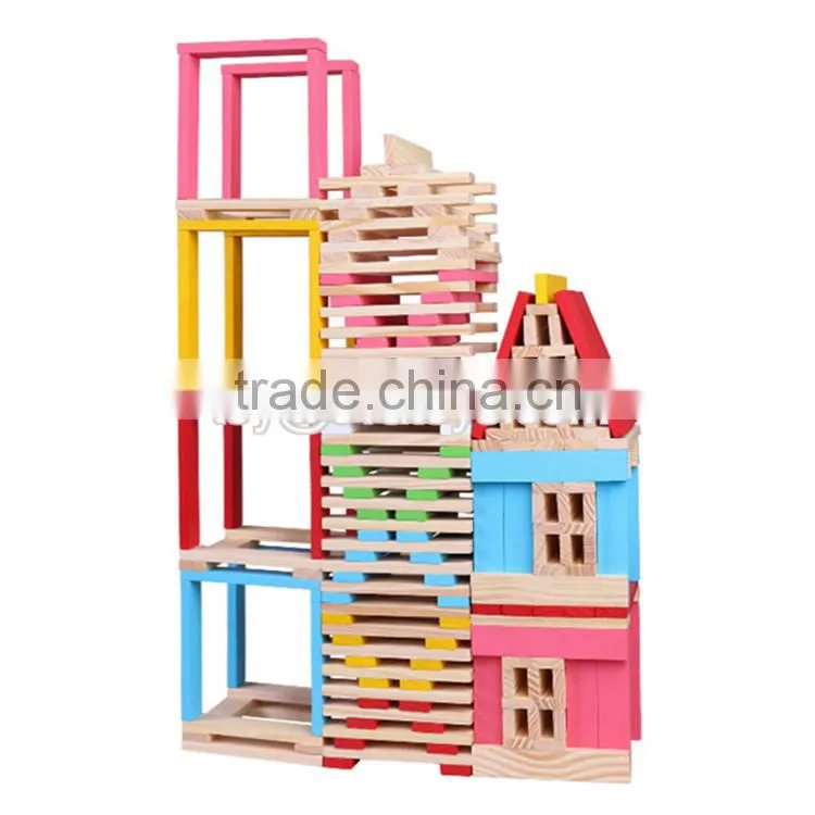 High quality educational kids building toys wooden play blocks W13A055