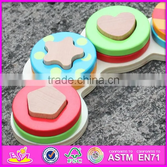 2016 new design educational wooden stacking toys for babies W13D128
