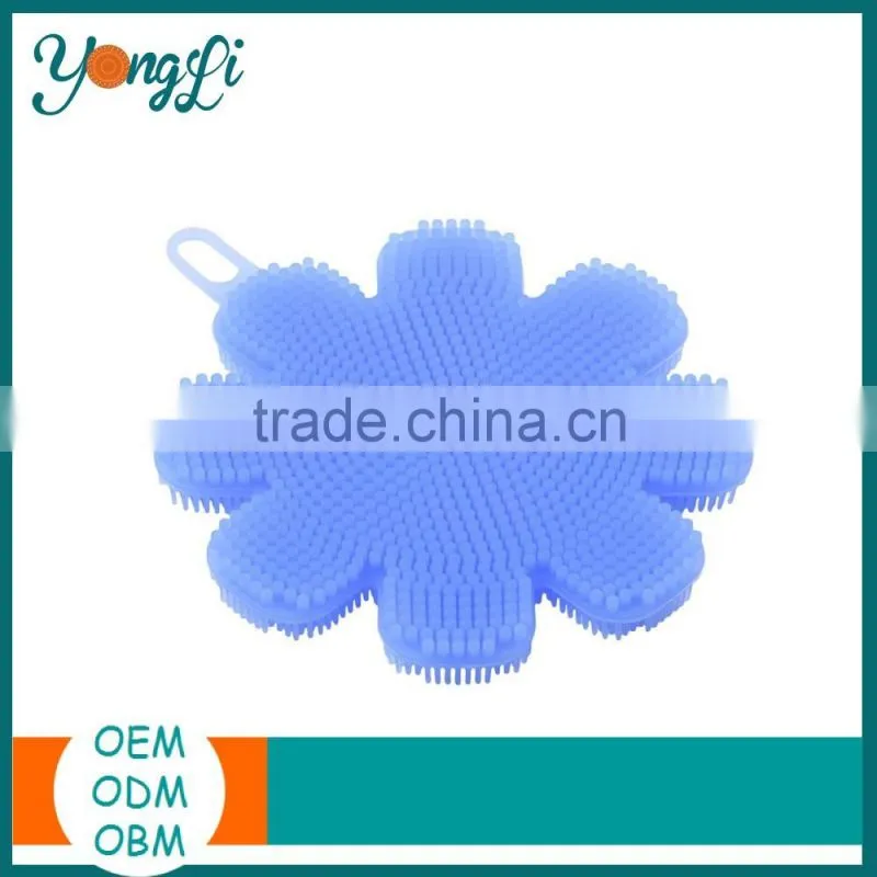 Kitchen Accessories Multi-purpose Cleaning Silicone Dish Scrubber Sponge Brush