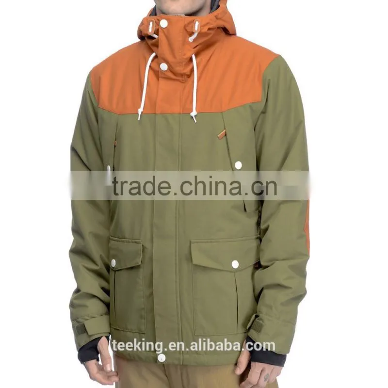 custom 100%polyester waterproof snowboard jacket