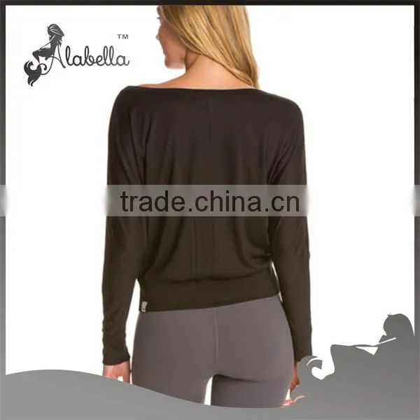 Wholesale fitness clothing women sexy long sleeve shirt