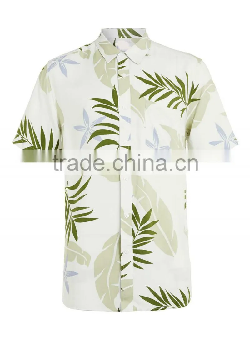 custom quality top cotton printed men's hawaii shirt