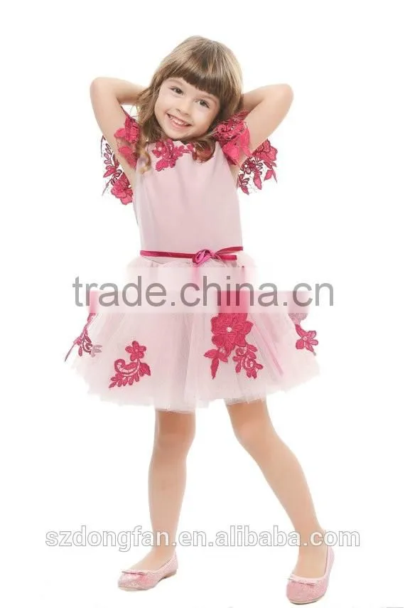 Latest 2016 Fuchsia Tulle Embroidered Dress Mother and Daughter Sets Family matching outfit Mommy and me Dress Sets