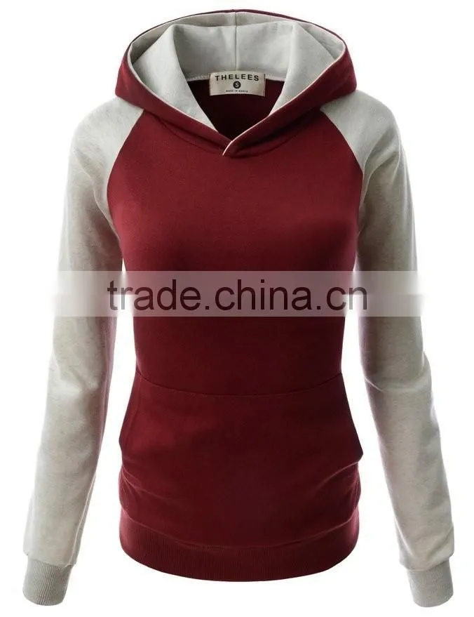 Plain Womens Pullover Hoodie/Ladies Fleece Sweatshirt Hoody/Woman Coat and Jacket