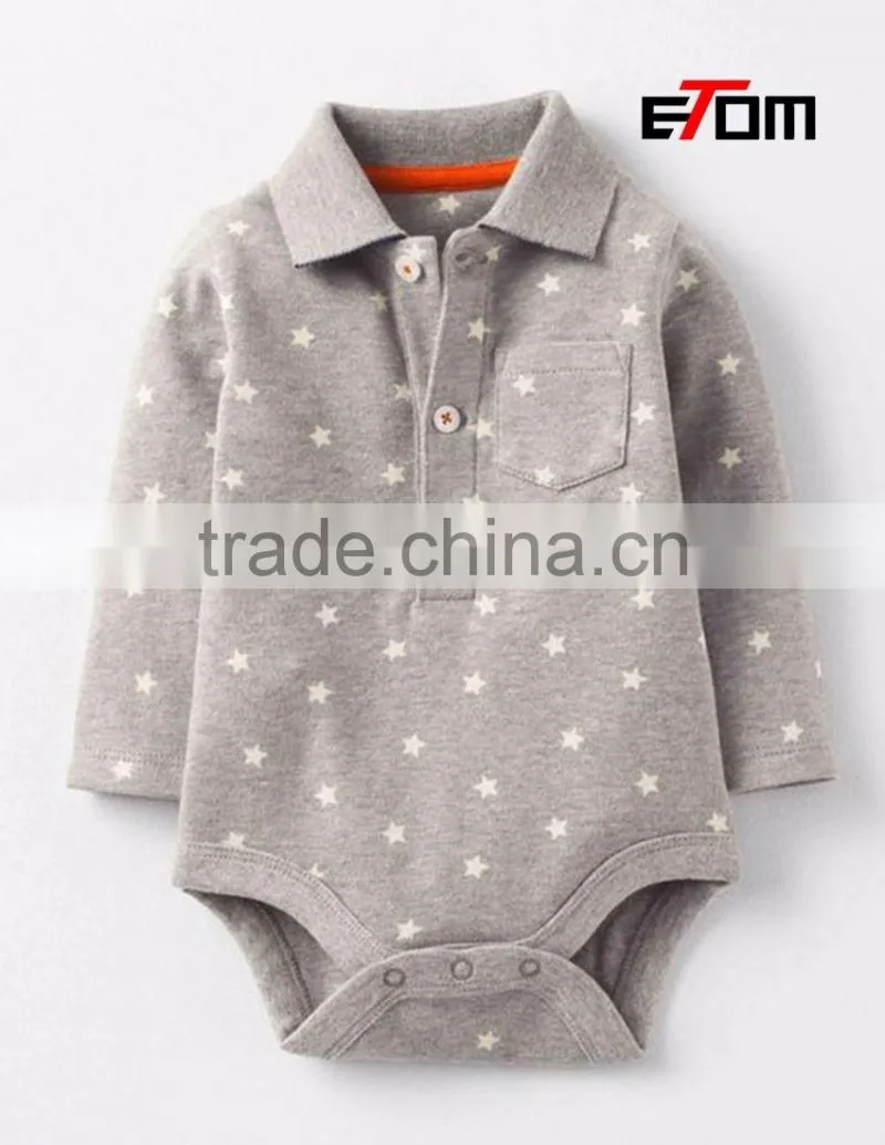 1507 OEM Baby clothes newborn boys 100% cotton baby jumpsuit long sleeve Infants clothing& Toddlers baby onesie