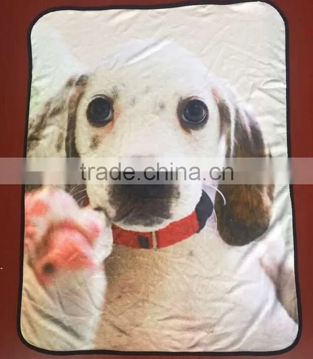 3D Photo Custom Fleece Throw Blanket Printed For Puppy Animal Dogs