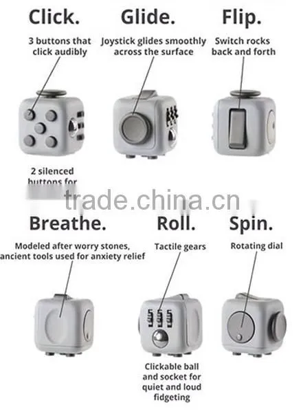 2017 new toy magic cube stress relief plastic fidget cube