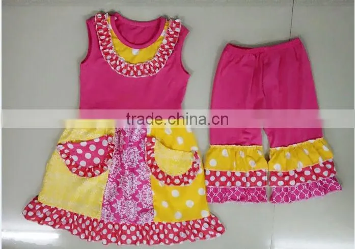 2017Lovely comfortable ventilation fold Princess Lace Skirt Suit girl striped T-shirt unique kids frock designs pictures