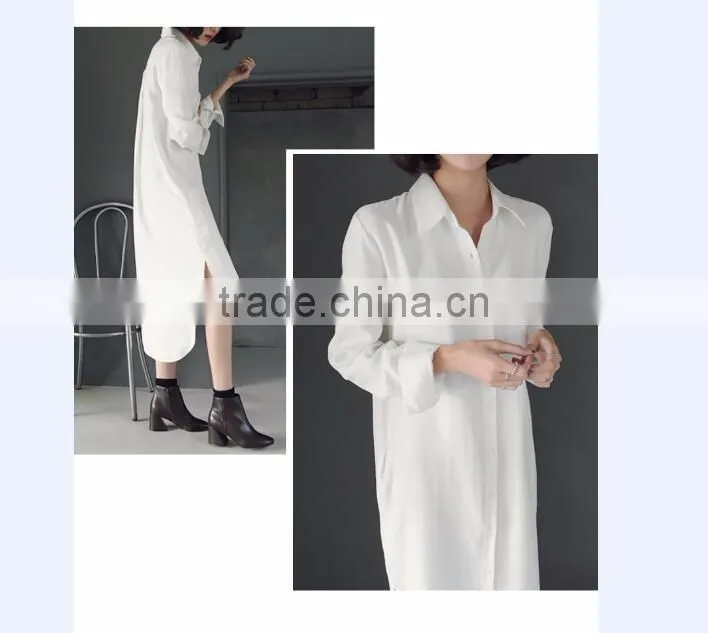 100%Linen Women's Long Button Shirts