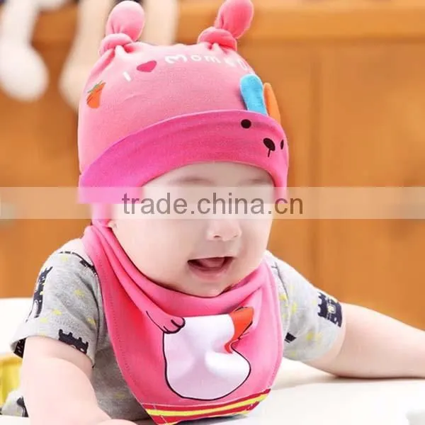 2pcs/lot double ears lovely rabbit newborn baby hat caps