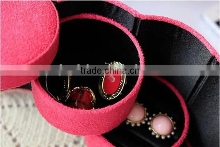 New Arrival 3 Layer Folding Jewelry Box,Velvet organizer box for jewelry