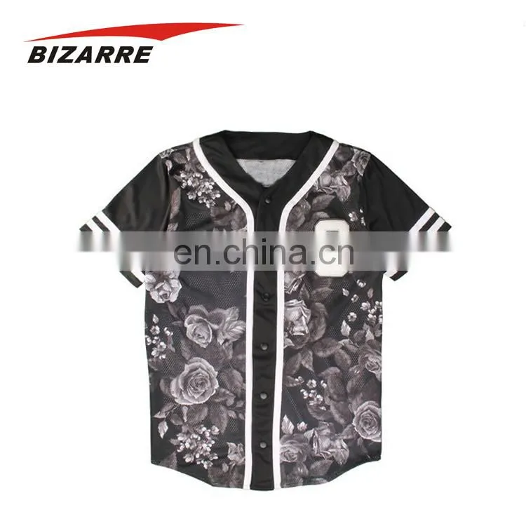 Wholesale 100% polyester baseball t shirt cheap sublimation baseball jerseys