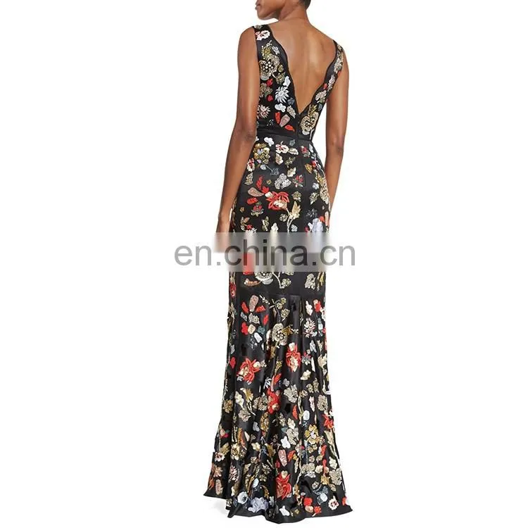 2016 Apparel silk embroidery tapered straps prom tube dress long