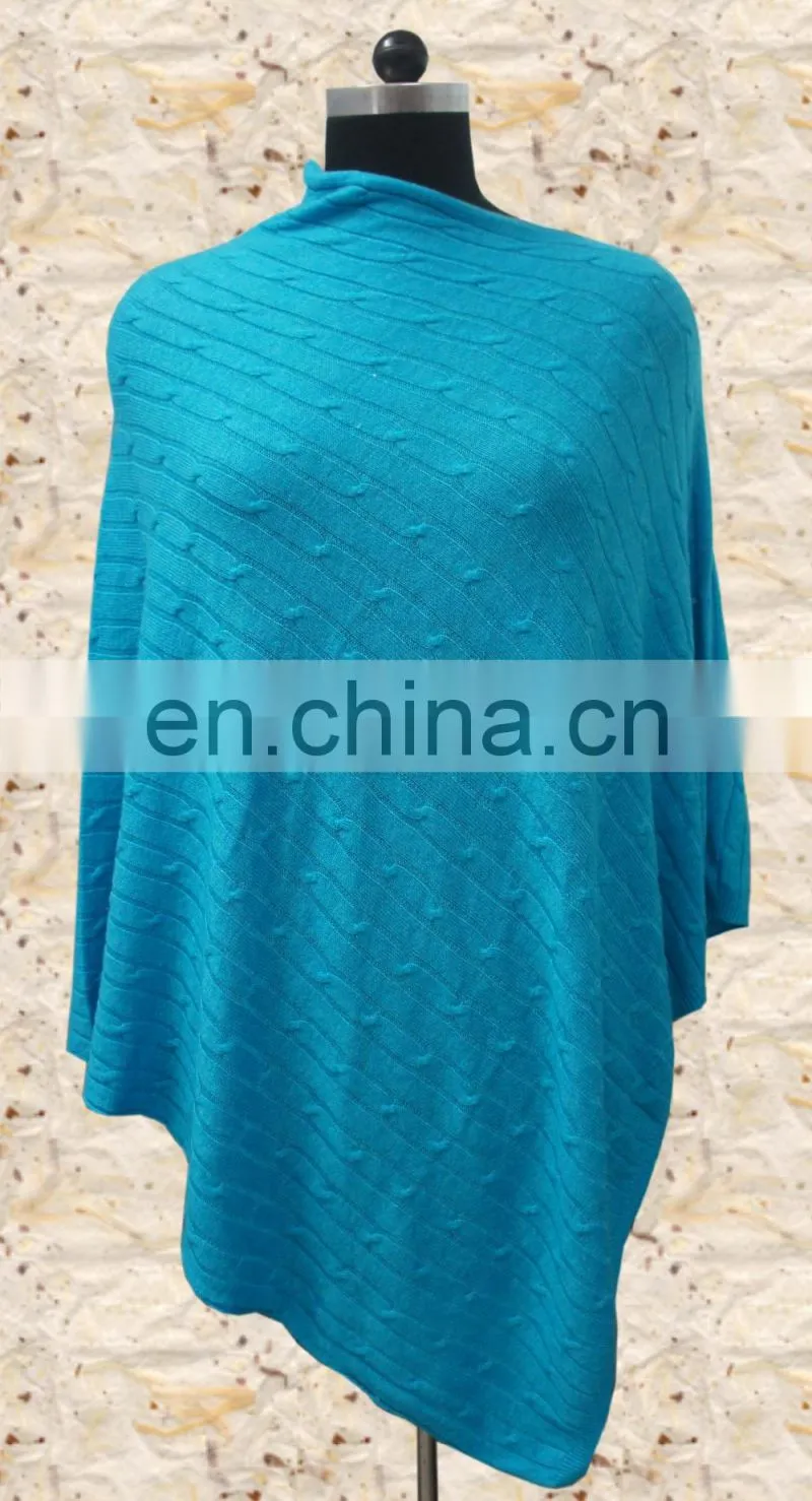 Knitted Poncho,Plain Knit, Cable Knit