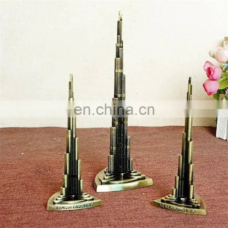 Vintage Decor Metal Craft Retro Antique Bronze Burj Khalifa Model Home Decoration