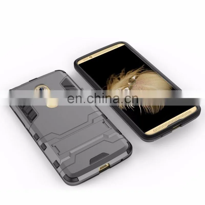 Detachable 2 in 1 with Stand Hybrid Hard PC + Black TPU Back Cover Case for ZTE Axon 7
