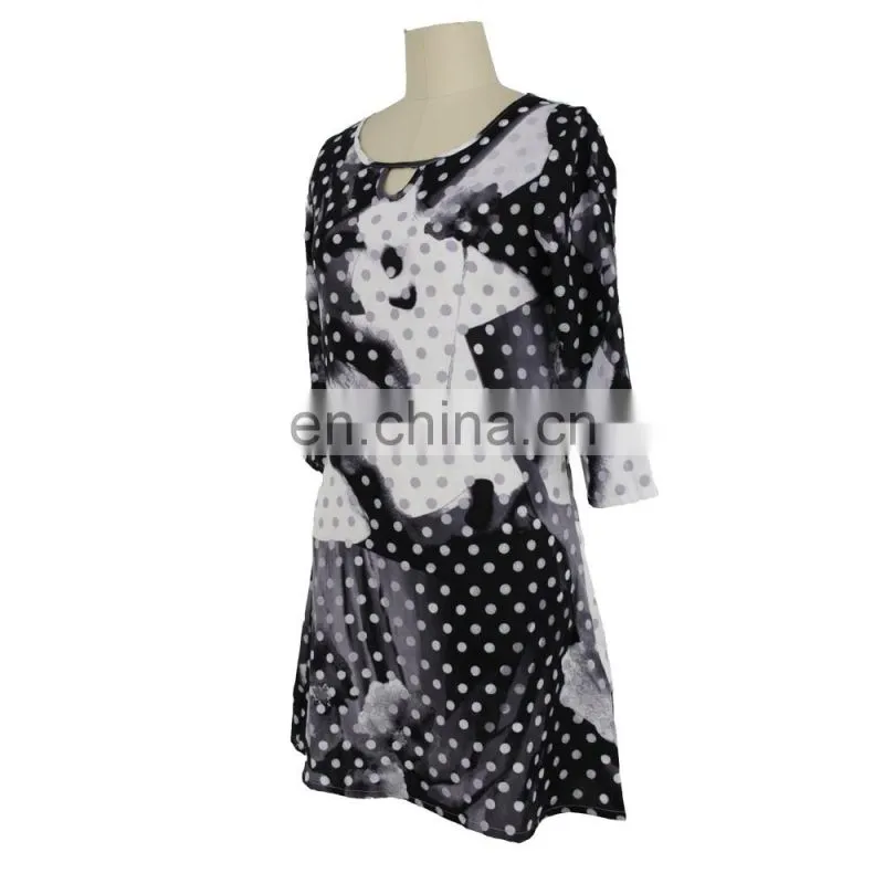Polka Dot Print Old Lady Tunic Guangzhou Supplier
