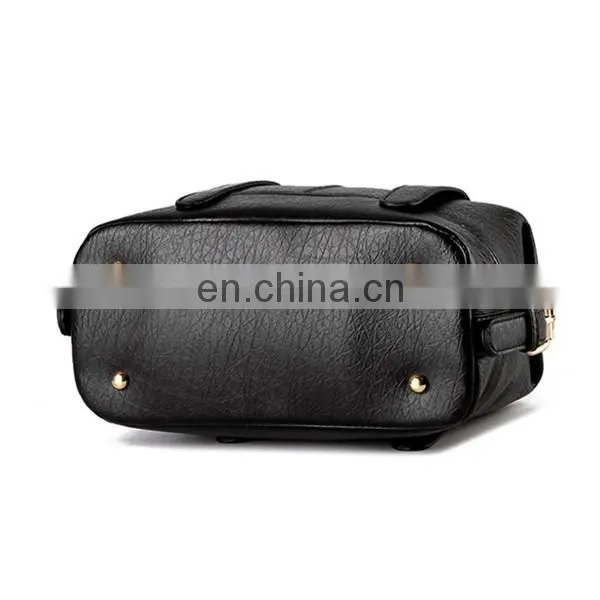CR Low MOQ requirements pu material large-capacity portable long handle dark-blue colors noble elegant ladies leather bag models