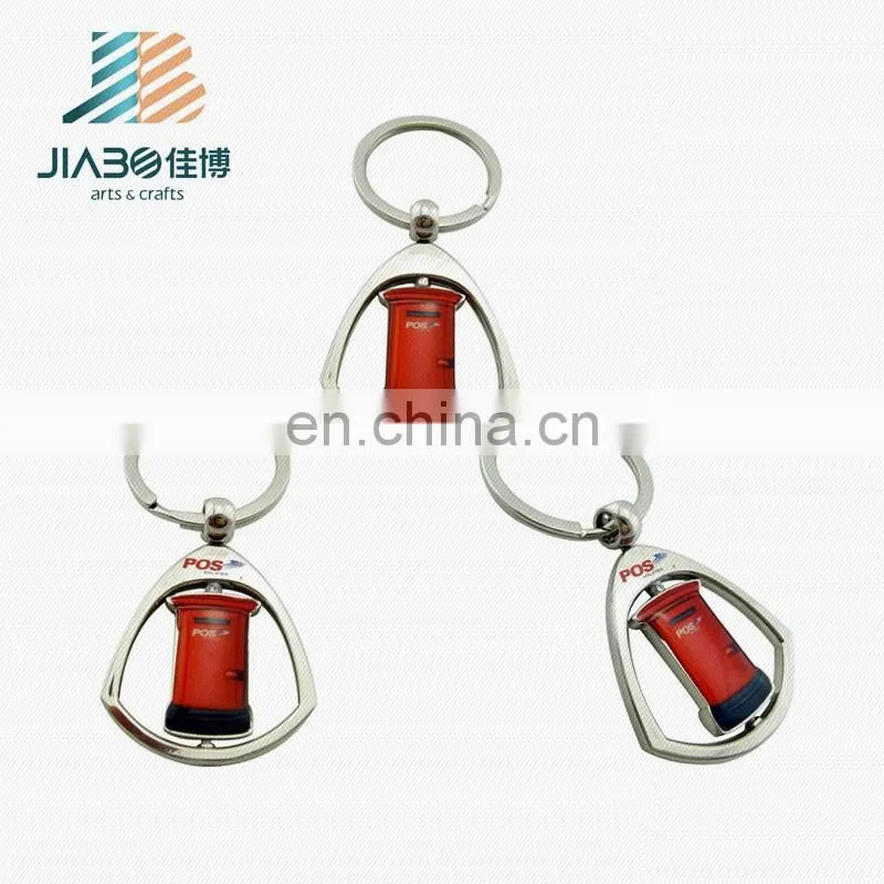 postbox shape cheap custom painted metal keychain