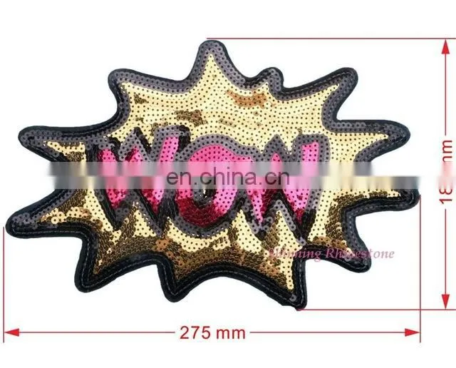 Big Size! Angel Wings Tiger Rose Flower Sequined Patches Embroidered Patch Sew On Women Motif Appliques