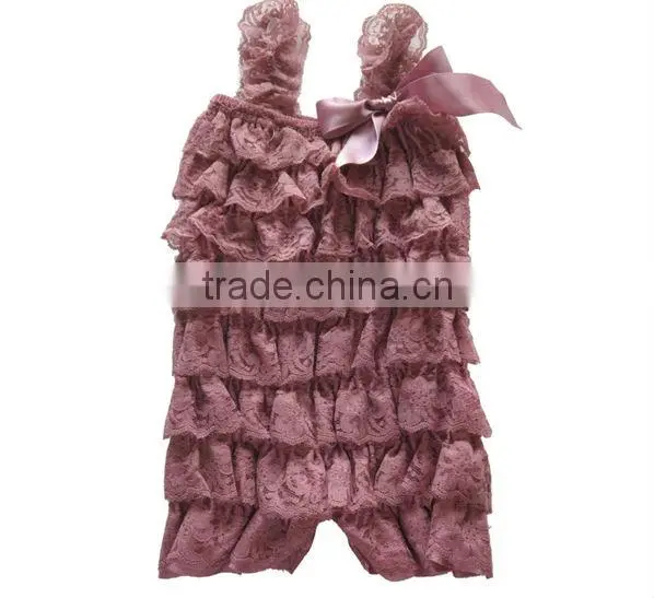 2014Baby Ruffle Lace Petti Rompers W/Straps Newborn/Infant/Toddler Photo Prop