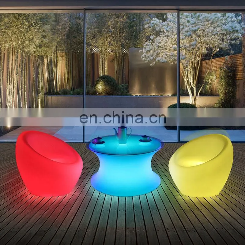 RGB rechargeable led bar furniture lllluminated waterproof bar chair stool