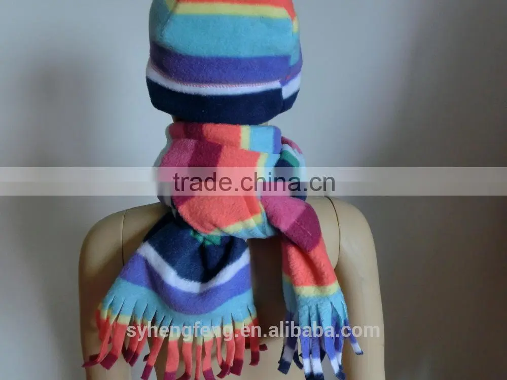 2016 New Two-pieces poral fleece hat and scarf