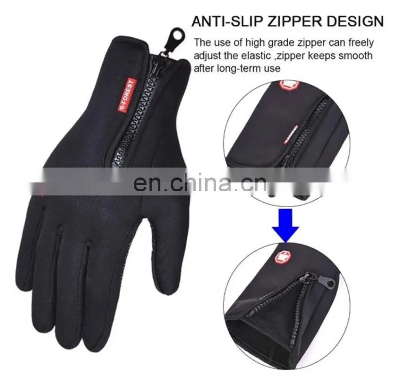Wholesale Waterproof black neoprene fabric with touchscreen fingers outdoor sport diving protective glove