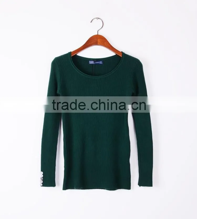 Fashion designhand knit sweater round collar sweater for girls
