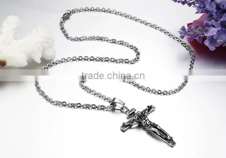 316L stainless steel jesus cross men pendant necklace popular designer hot selling