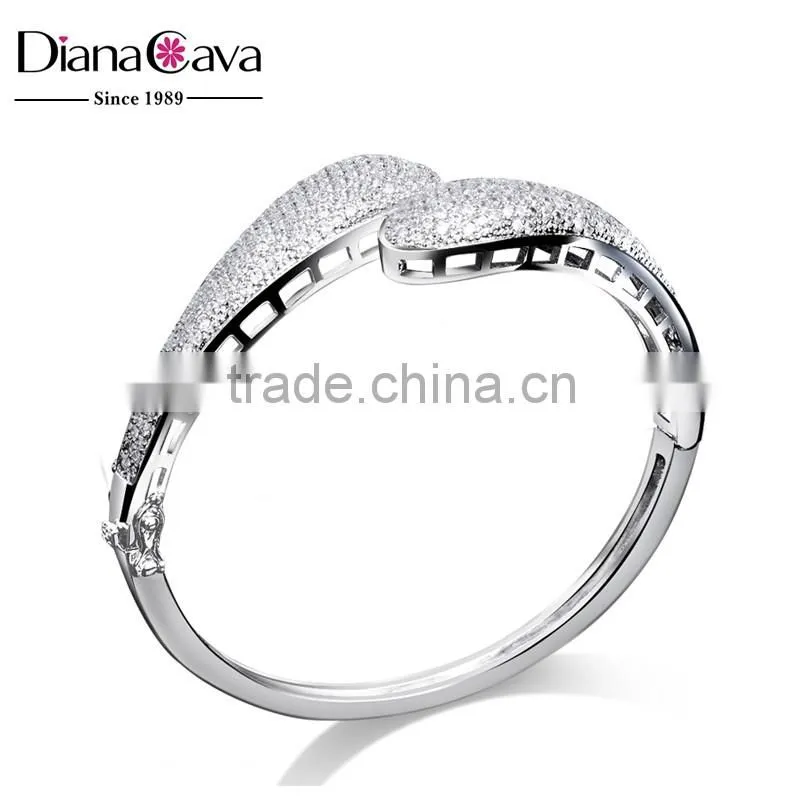 Bestseller Micro Pave Setting Wedding Clear Cubic Zircon Stones Women Bangle