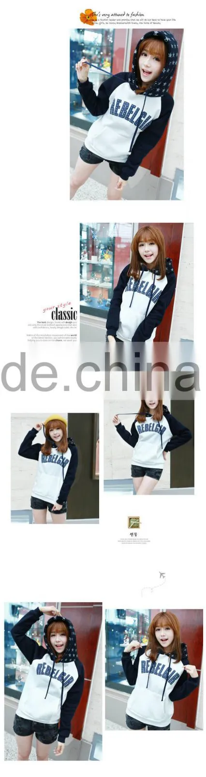 Fashion women Sweatershirt Brand Clothes / China Manufacture Custom Hoodies