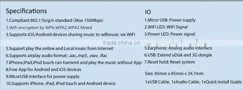 wifi music streaming receiver, New Airplay DLNA(DMR) Music Radio Receiver iOS & Android Airmusic Air music WIFI Audio Receive